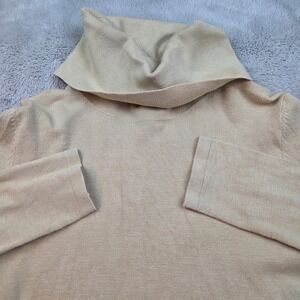 VTG Style & Co‎ Collection Silk Turtleneck Sweater Womens Medium Tan Beige Blend